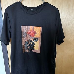 "Sunset Bloom Rose Shirt: Elegance in Every Petal"